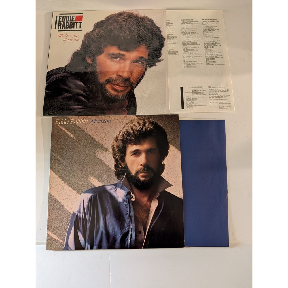 Lot 2 Eddie Rabbitt - Vinyl Records Best Year Of My Life & Horizon With Sleeves